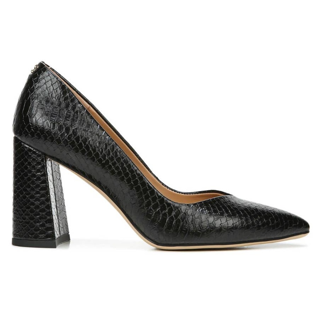 NEW Circus NY Marlee Black Snake Print Block Heel Pumps Womens 8M Box Career